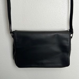 Zara black leather messenger bag